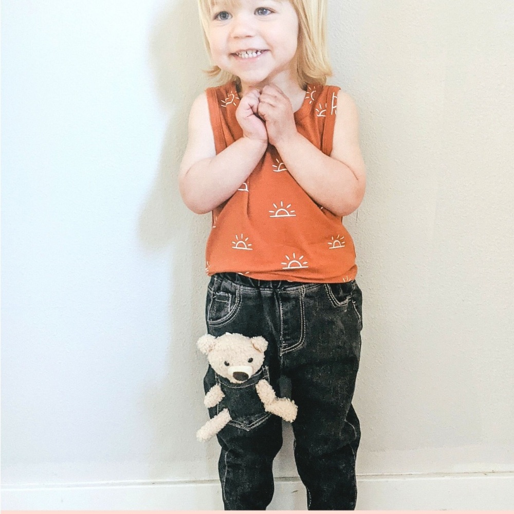 TODDLER TEDDY BEAR PANTS IN GRAY 2T. NWOT